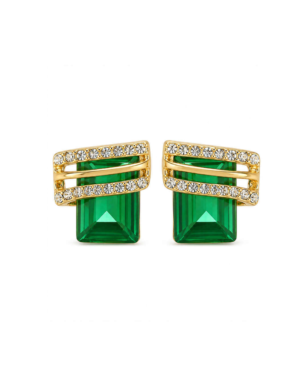 Emerald Green Crystal Stud Earrings