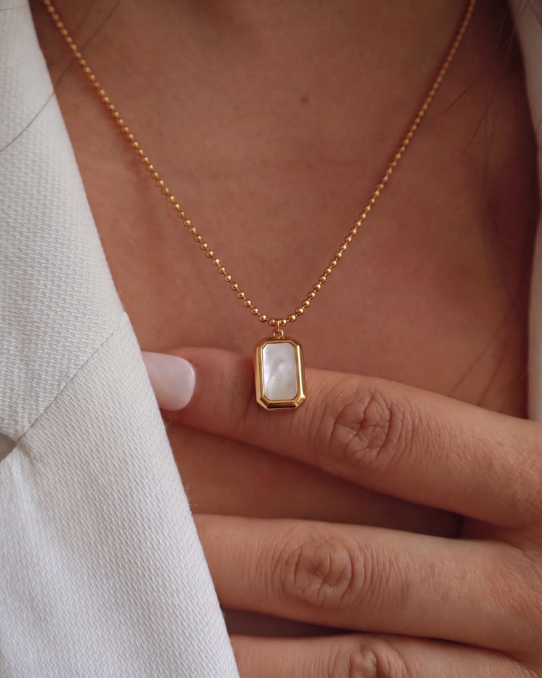 Radiant Emerald Cut Pendant Chain Necklace