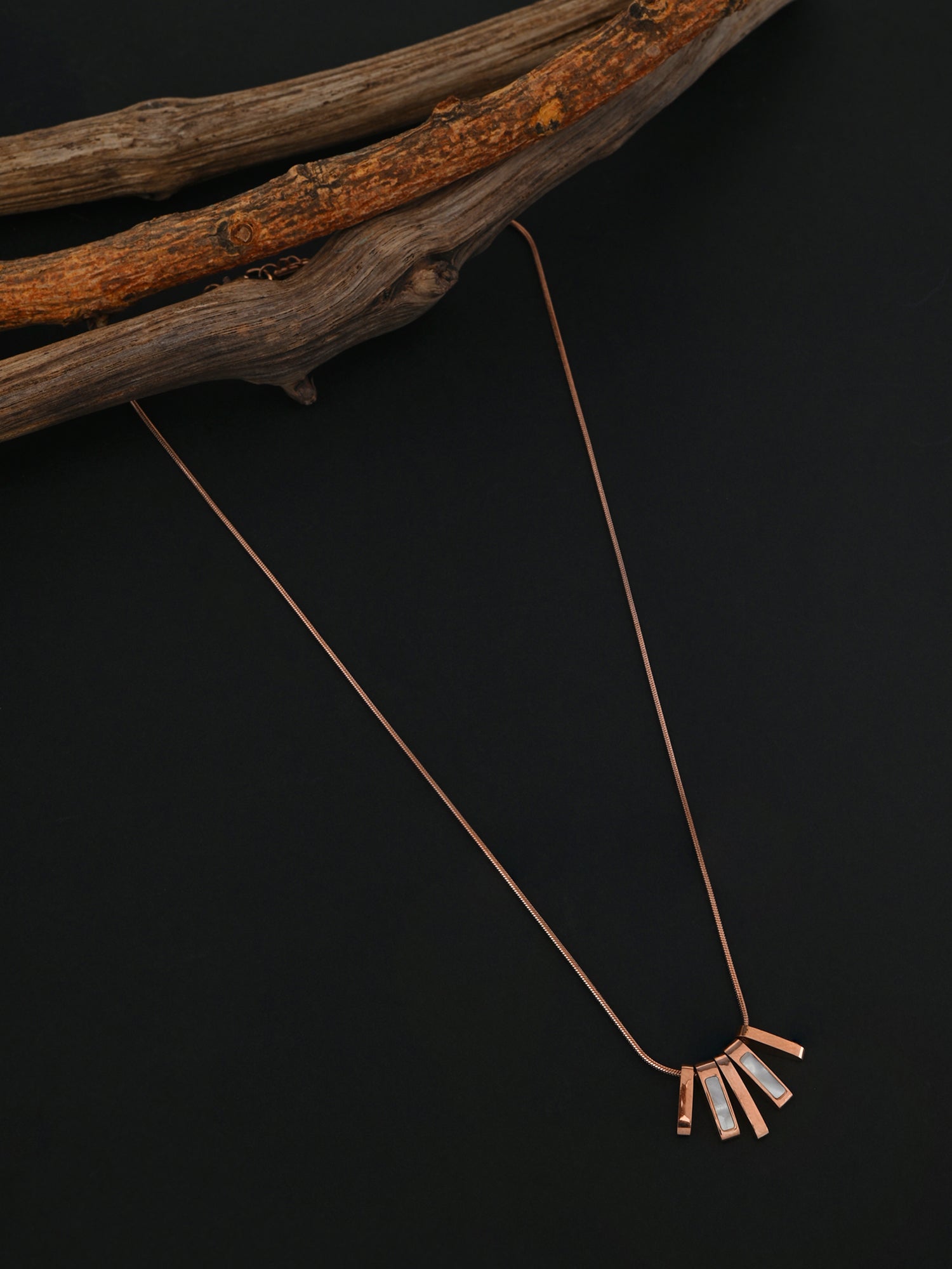 Rose Gold Geometric Pendant Necklace