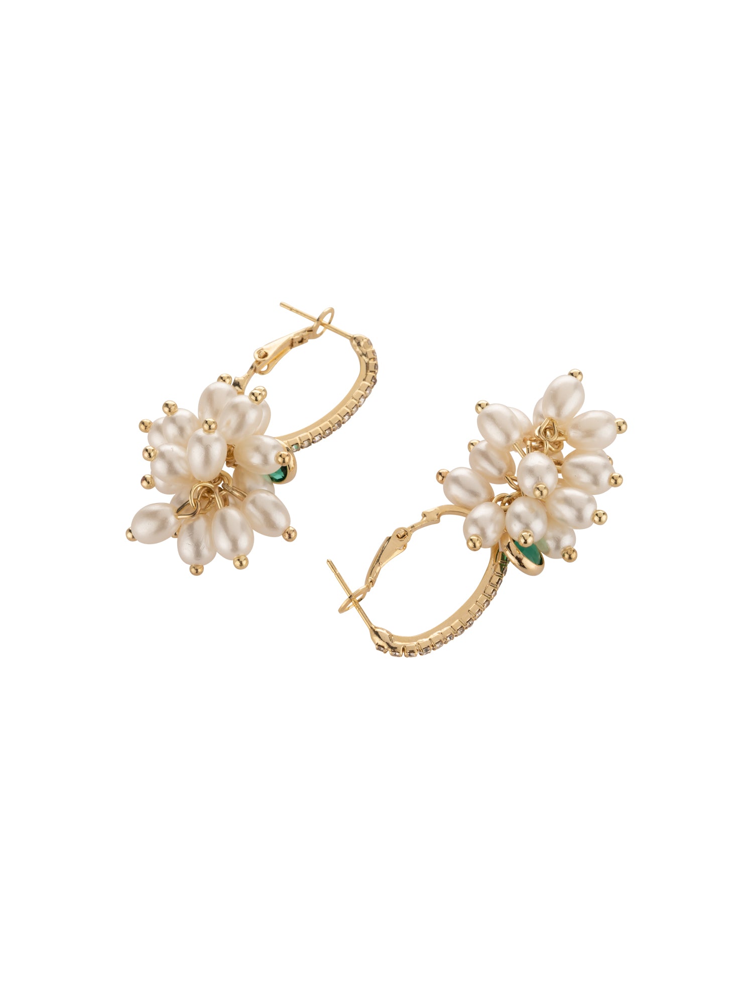 Charm Drop Hoop Earrings
