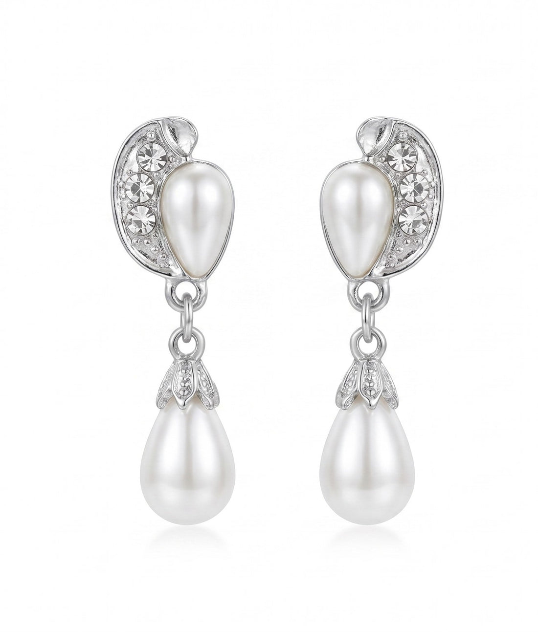 Pearl Crystal Drop Earrings