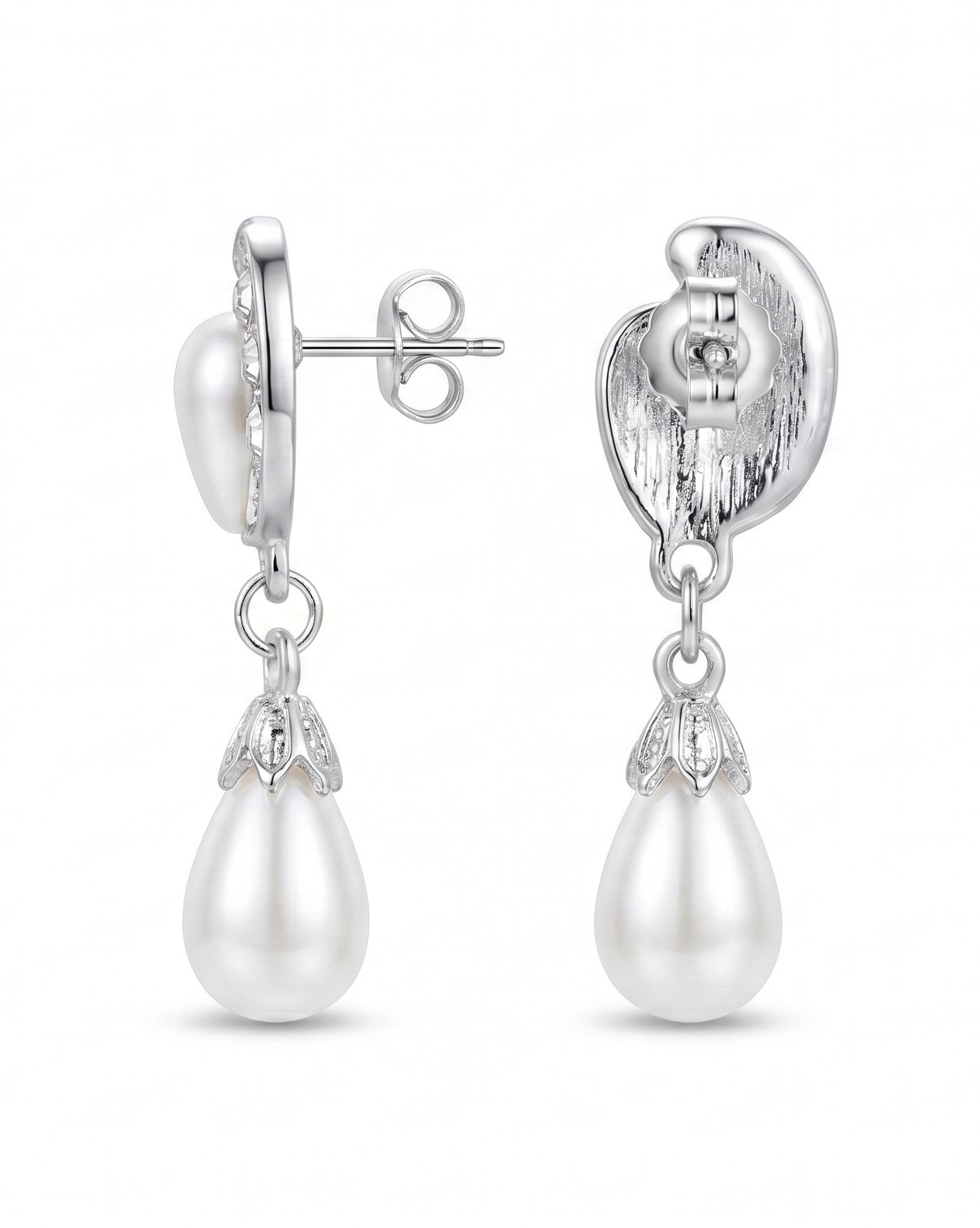 Pearl Crystal Drop Earrings
