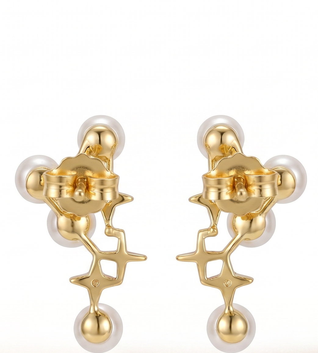 Pearl Floral Stud Earrings