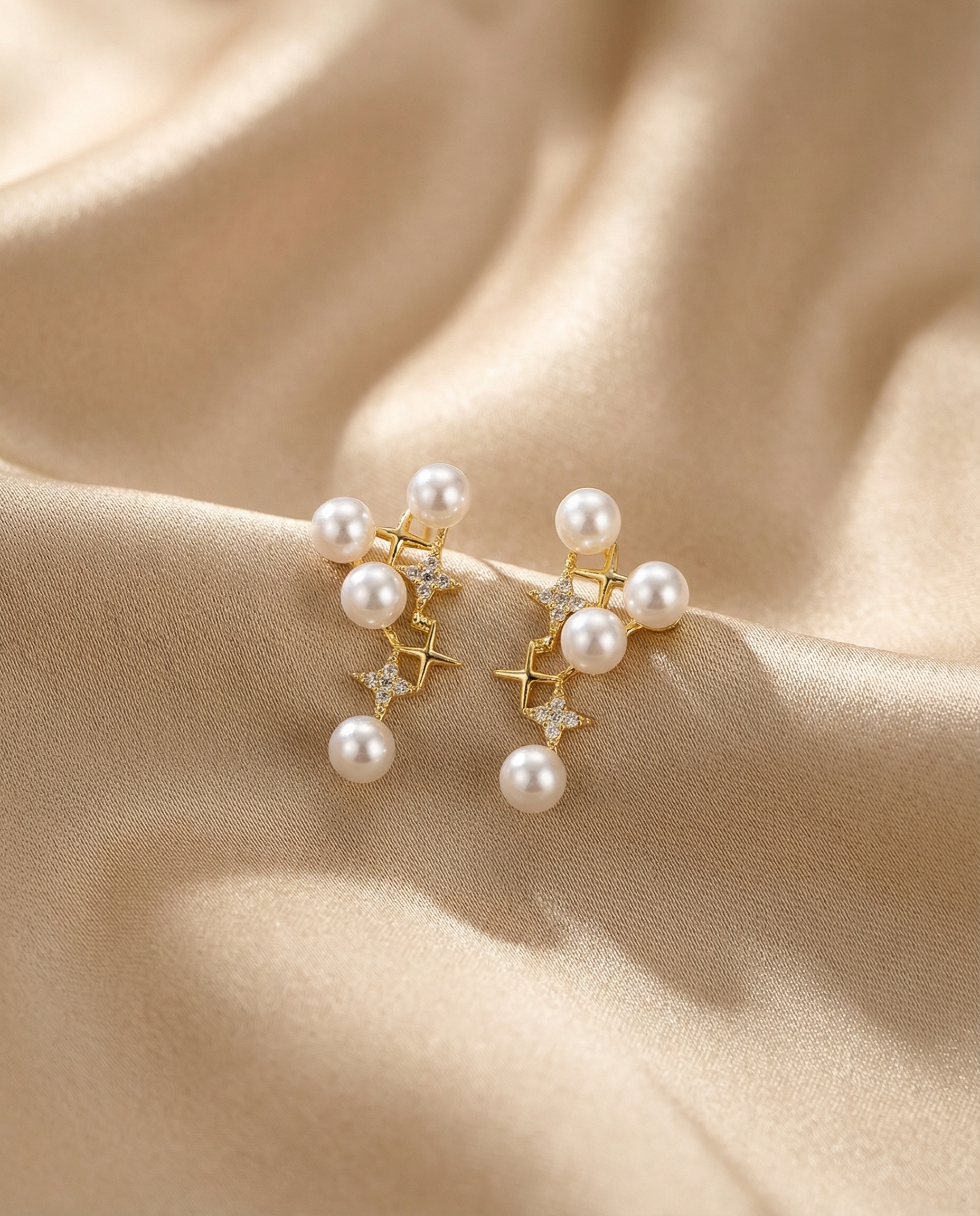 Pearl Floral Stud Earrings