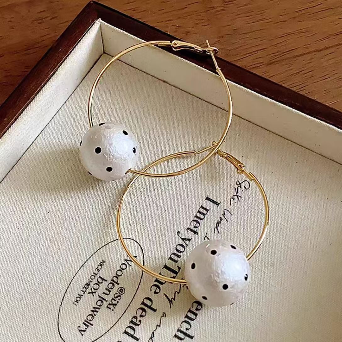 Pearl Hoop Statement Earrings