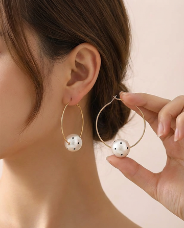 Pearl Hoop Statement Earrings