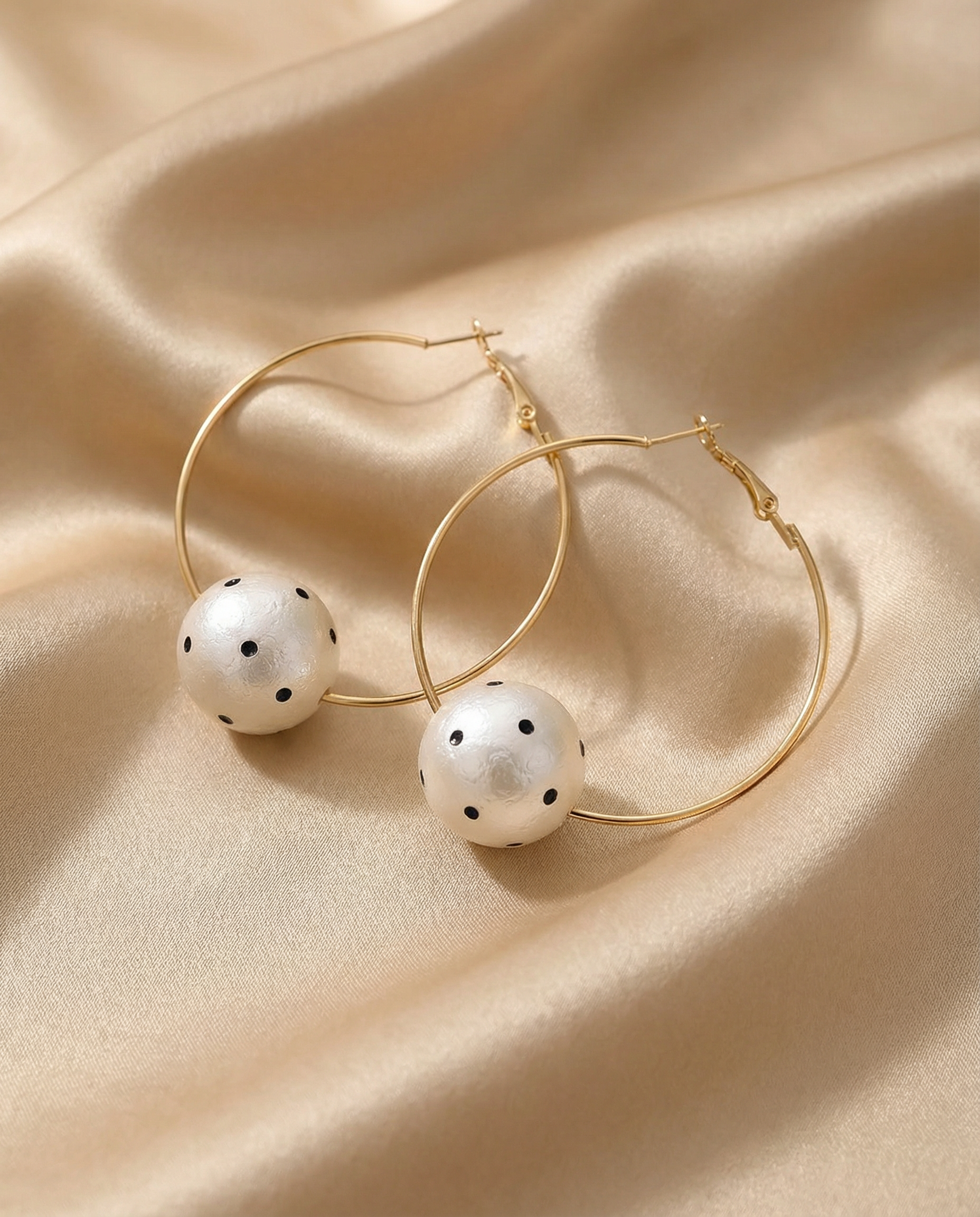 Pearl Hoop Statement Earrings