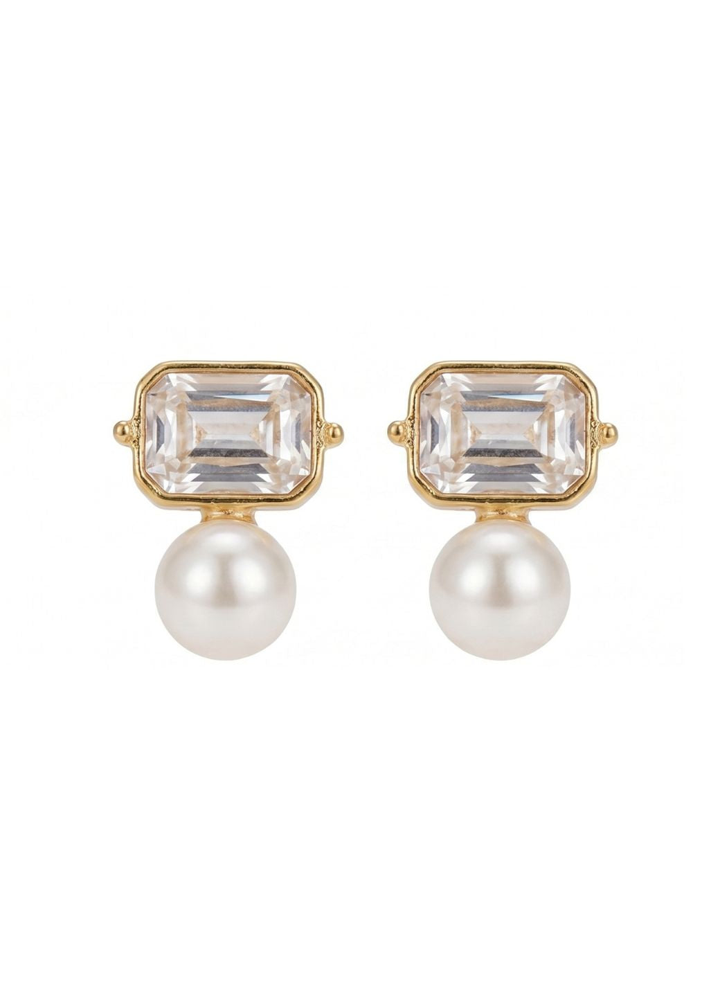 Pearl Drop Stud Earrings