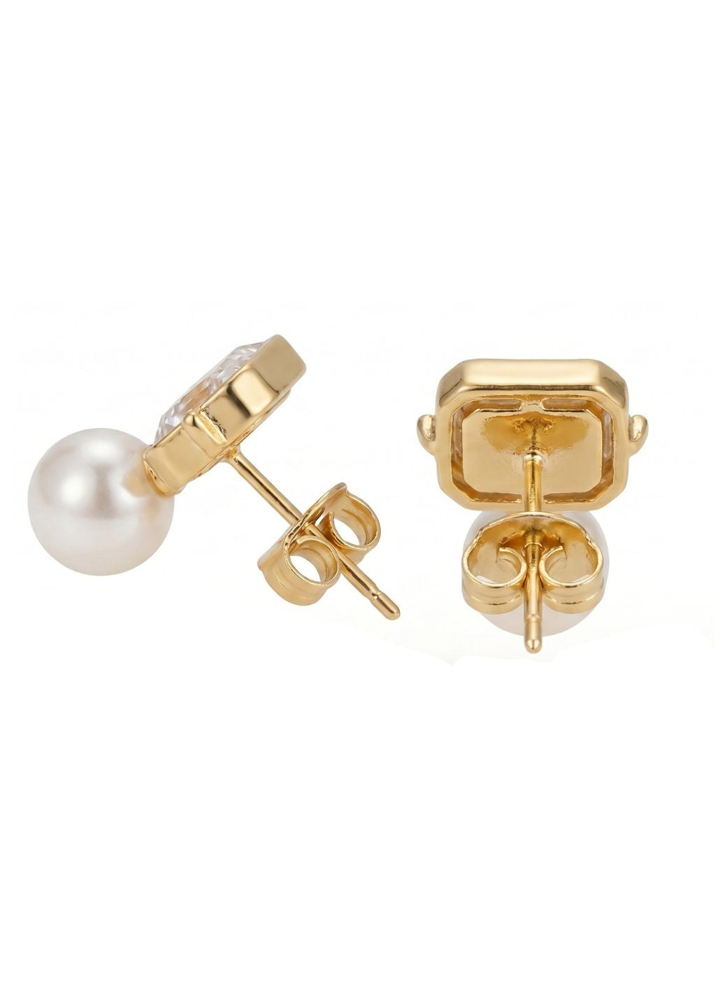 Pearl Drop Stud Earrings