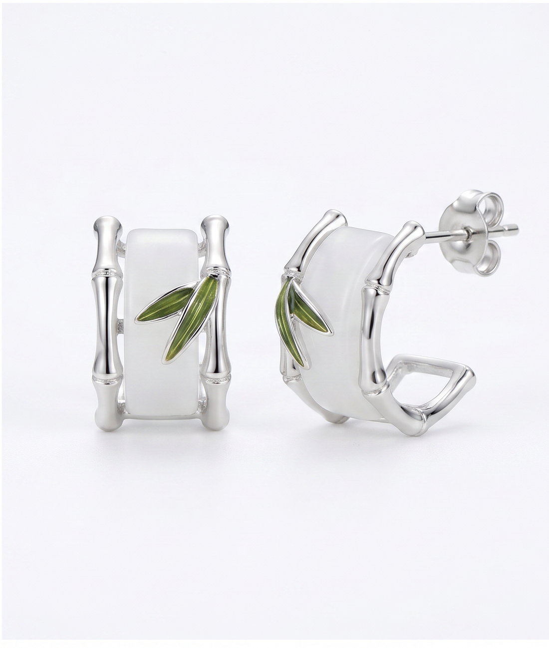 Botanical Silver Stud Earrings