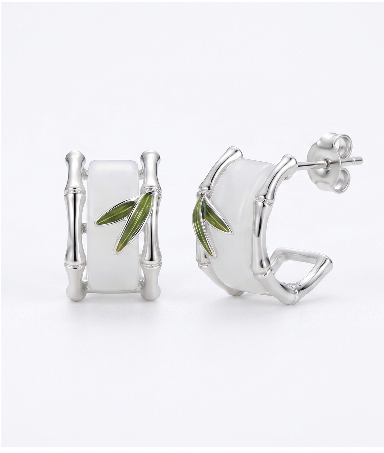 Botanical Silver Stud Earrings