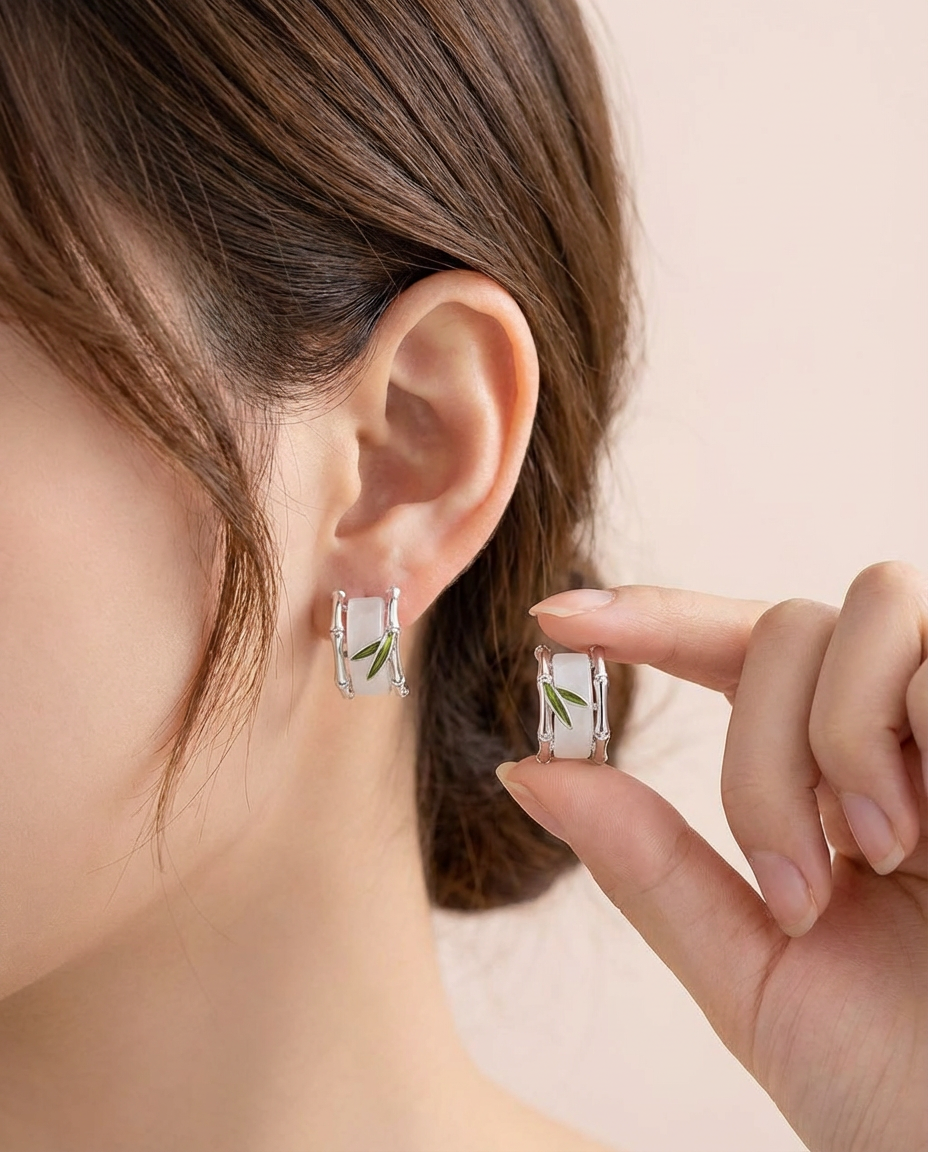 Botanical Silver Stud Earrings