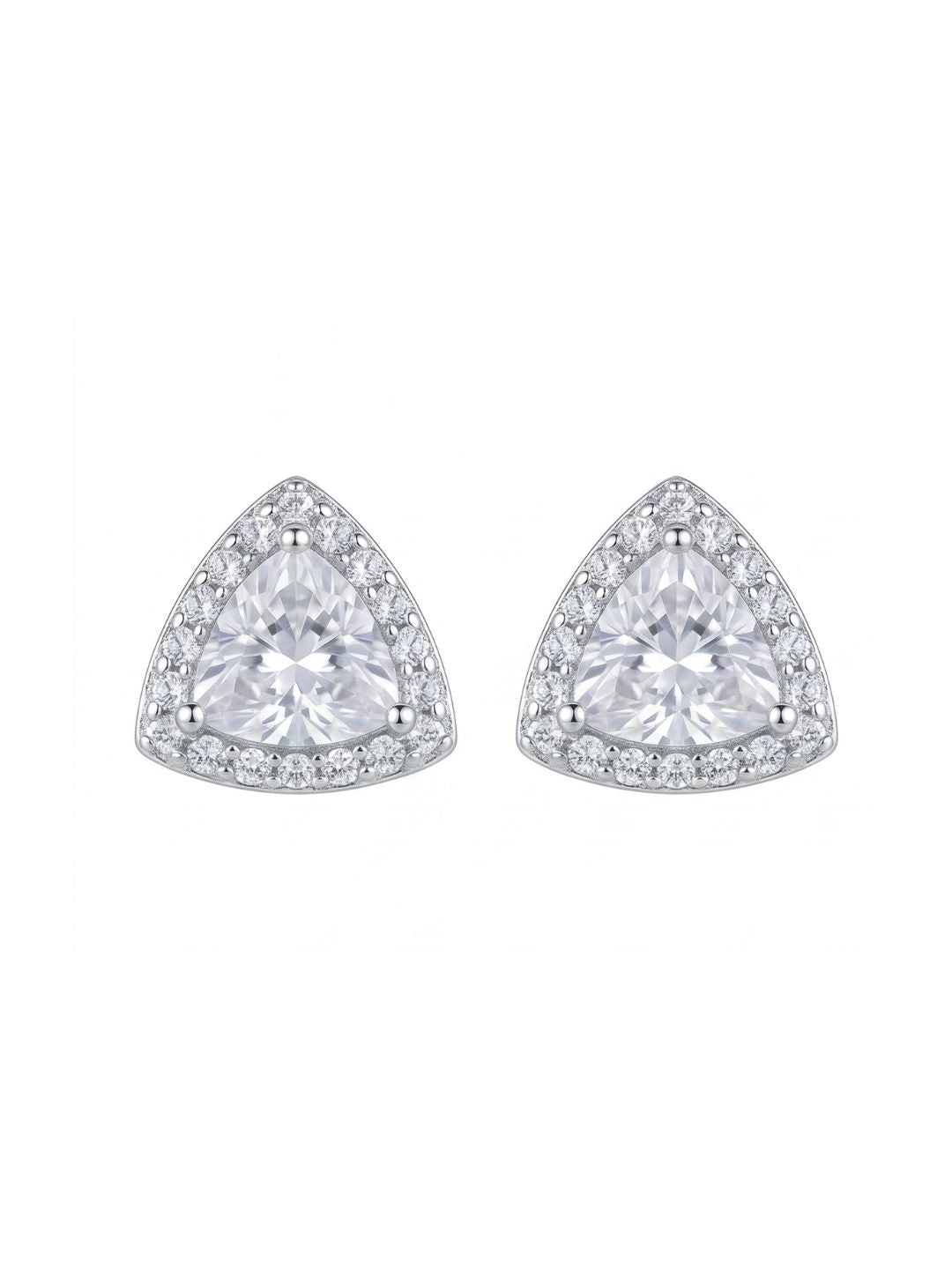 Silver Crystal Stud Earrings