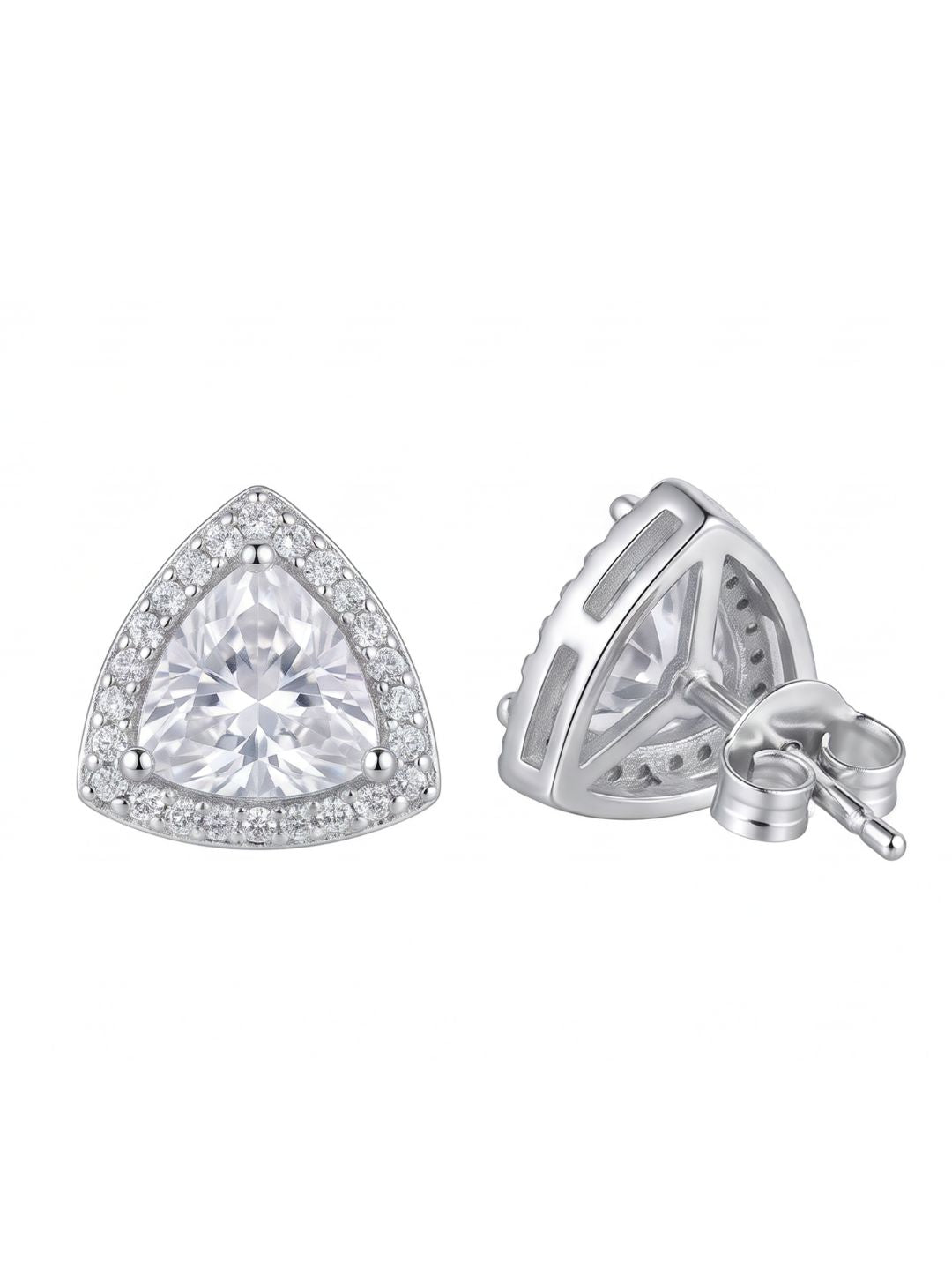 Silver Crystal Stud Earrings