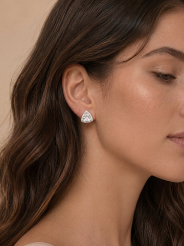 Silver Crystal Stud Earrings