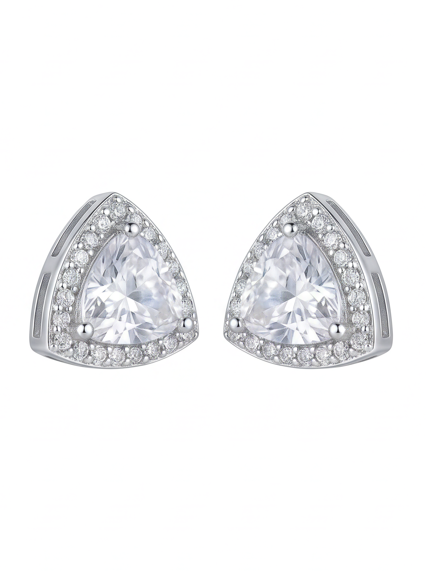 Silver Crystal Stud Earrings