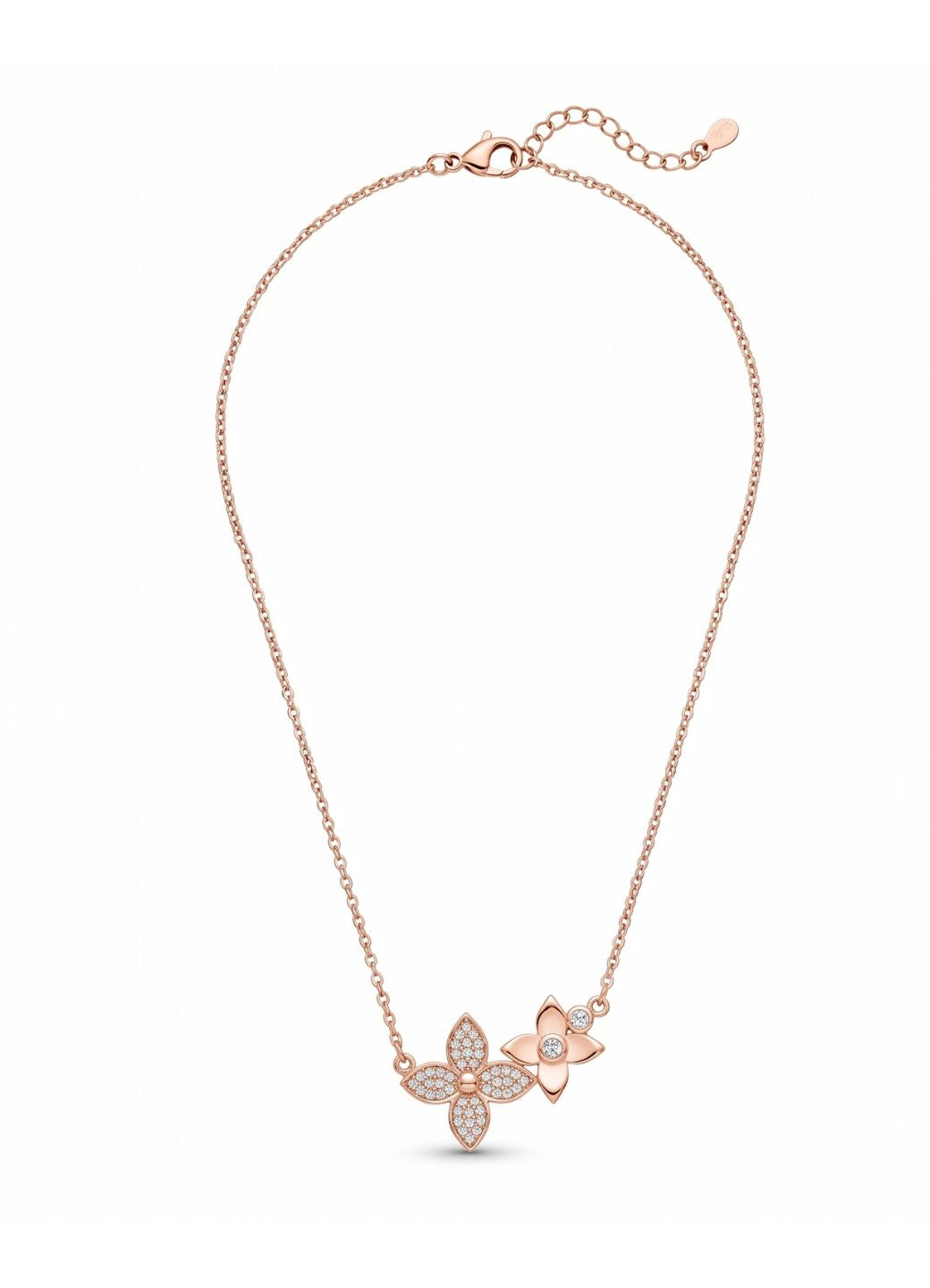 Floral Rose Gold Charm Necklace