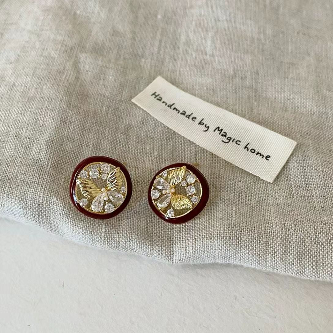 Vintage Floral Stud Earrings