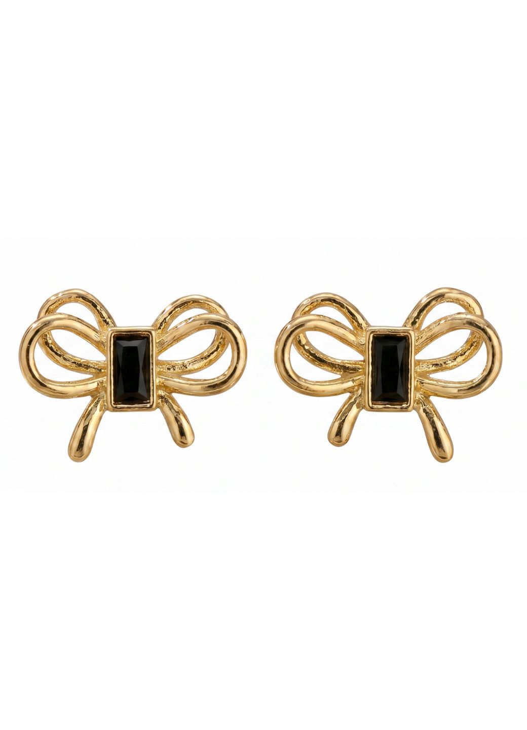 Gold Bow Knot Stud Earrings