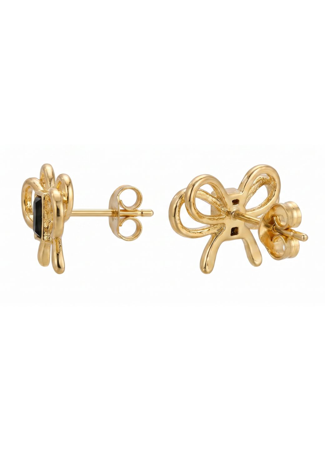 Gold Bow Knot Stud Earrings