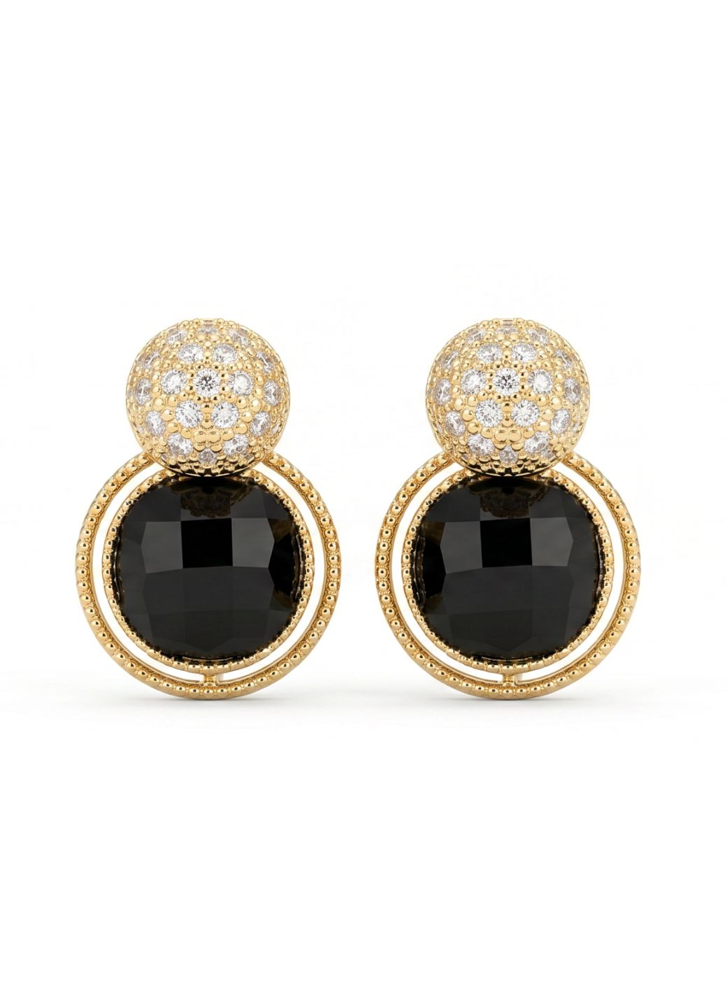 Pavé Ball Round Stone Earrings