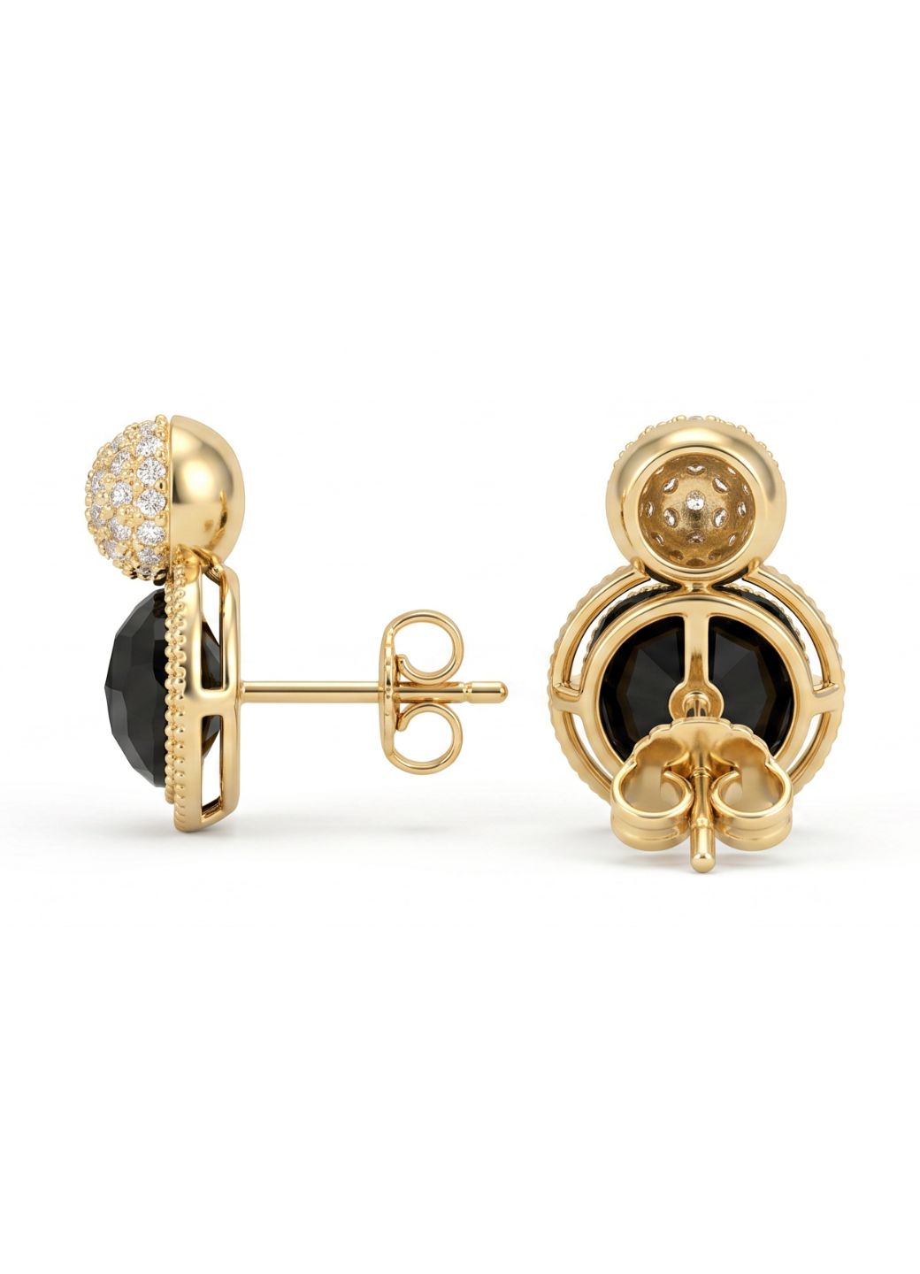 Pavé Ball Round Stone Earrings