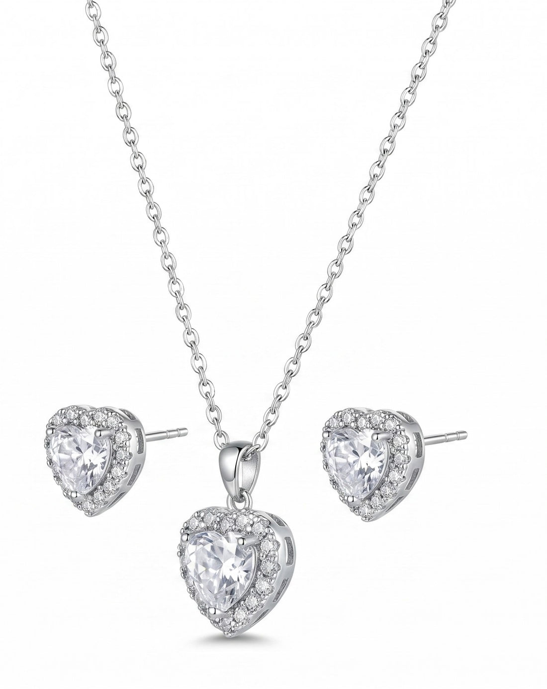 Heart Halo Pendant Set