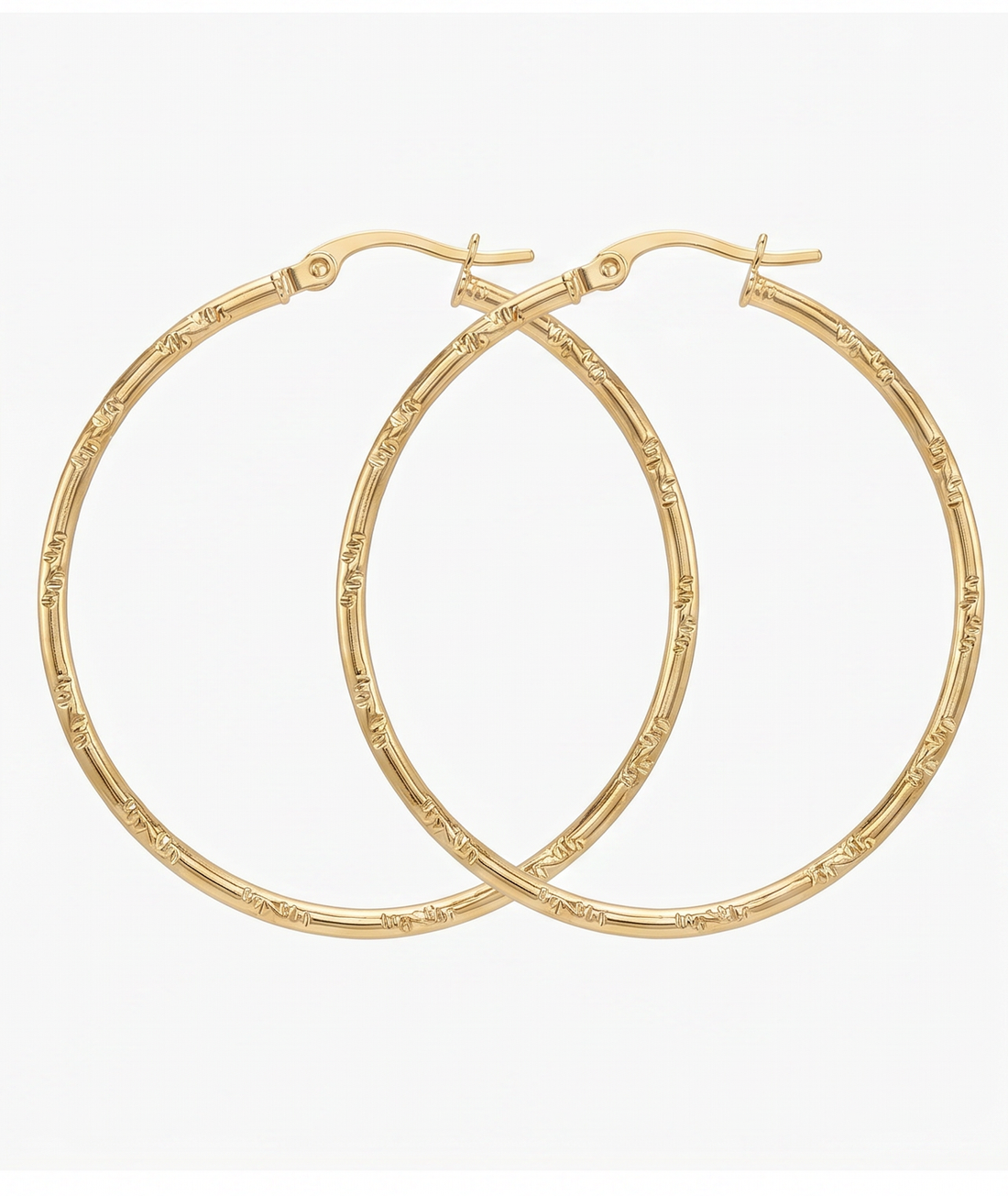 Textured Gold Statement Hoops
