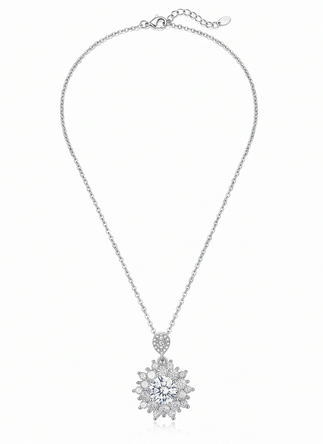 Silver Starburst Pendant Necklace