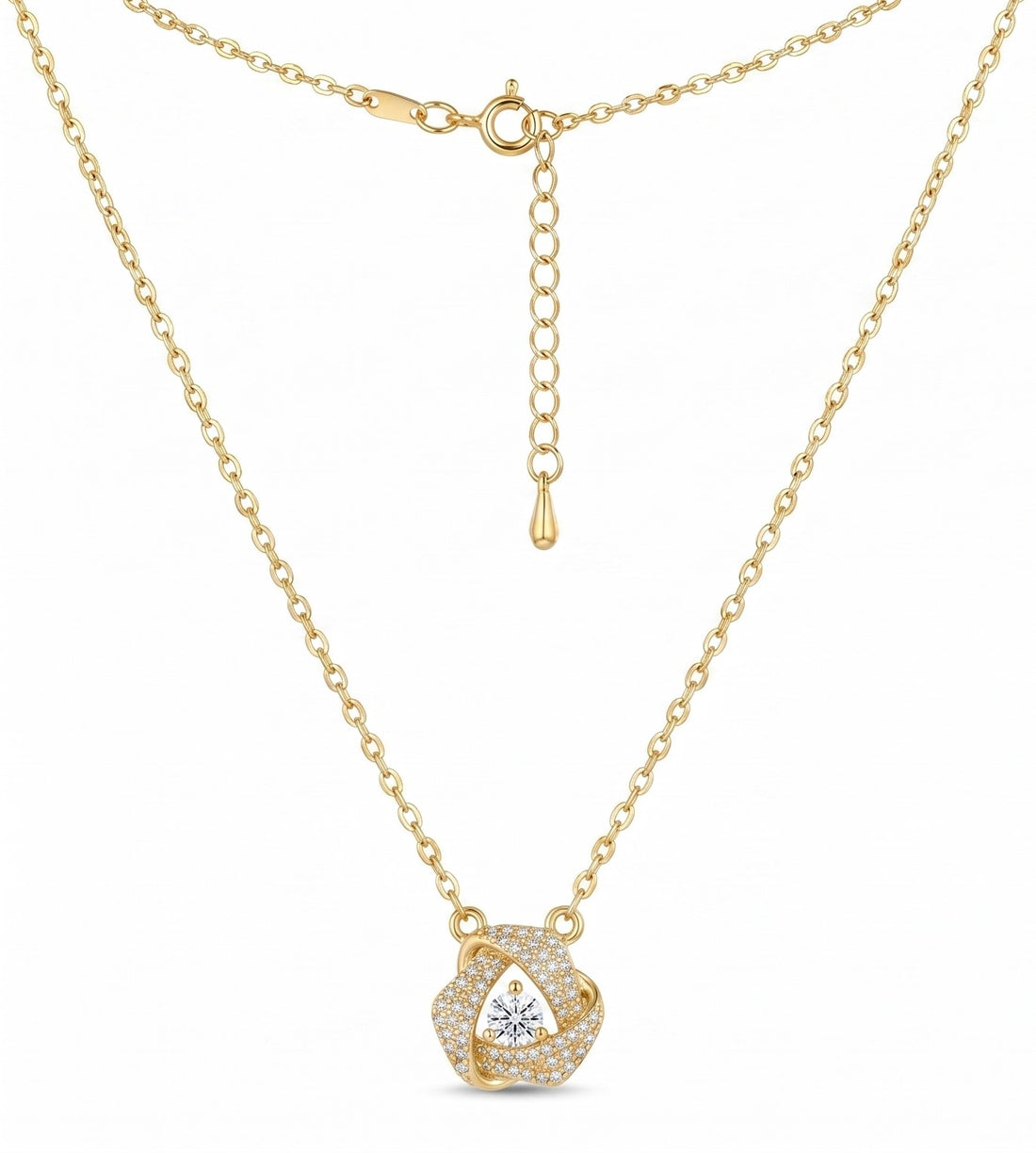 Gold Rose Knot Pendant