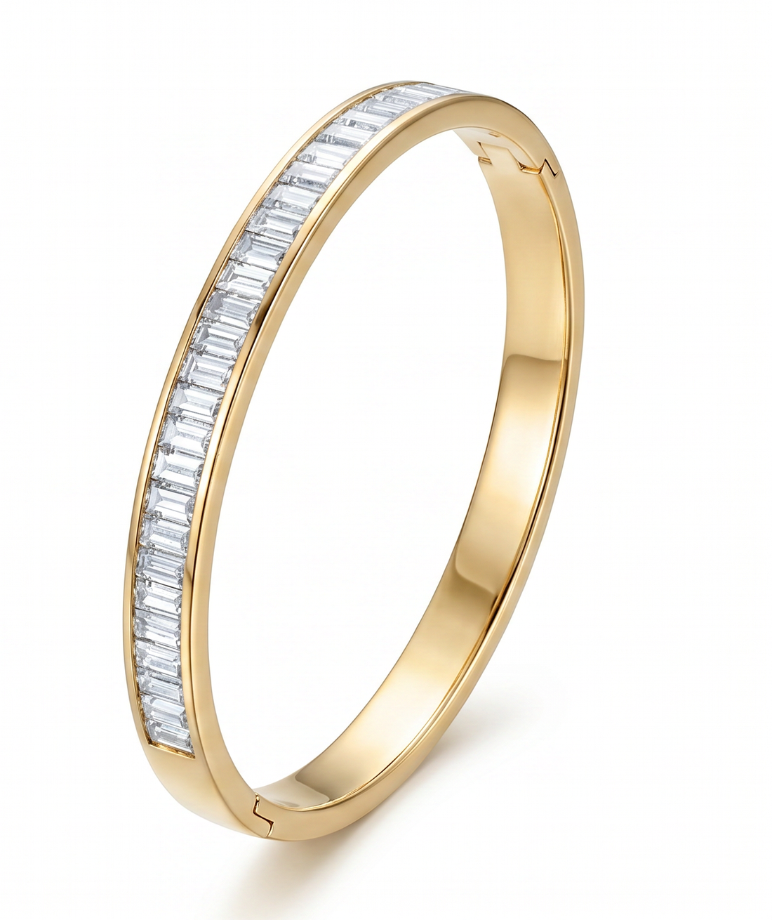 Sleek Gold Channel-Set Bangle