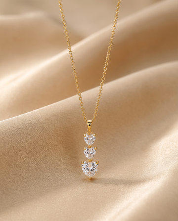 Triple Heart Gold Necklace