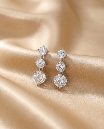Triple Drop Crystal Earrings