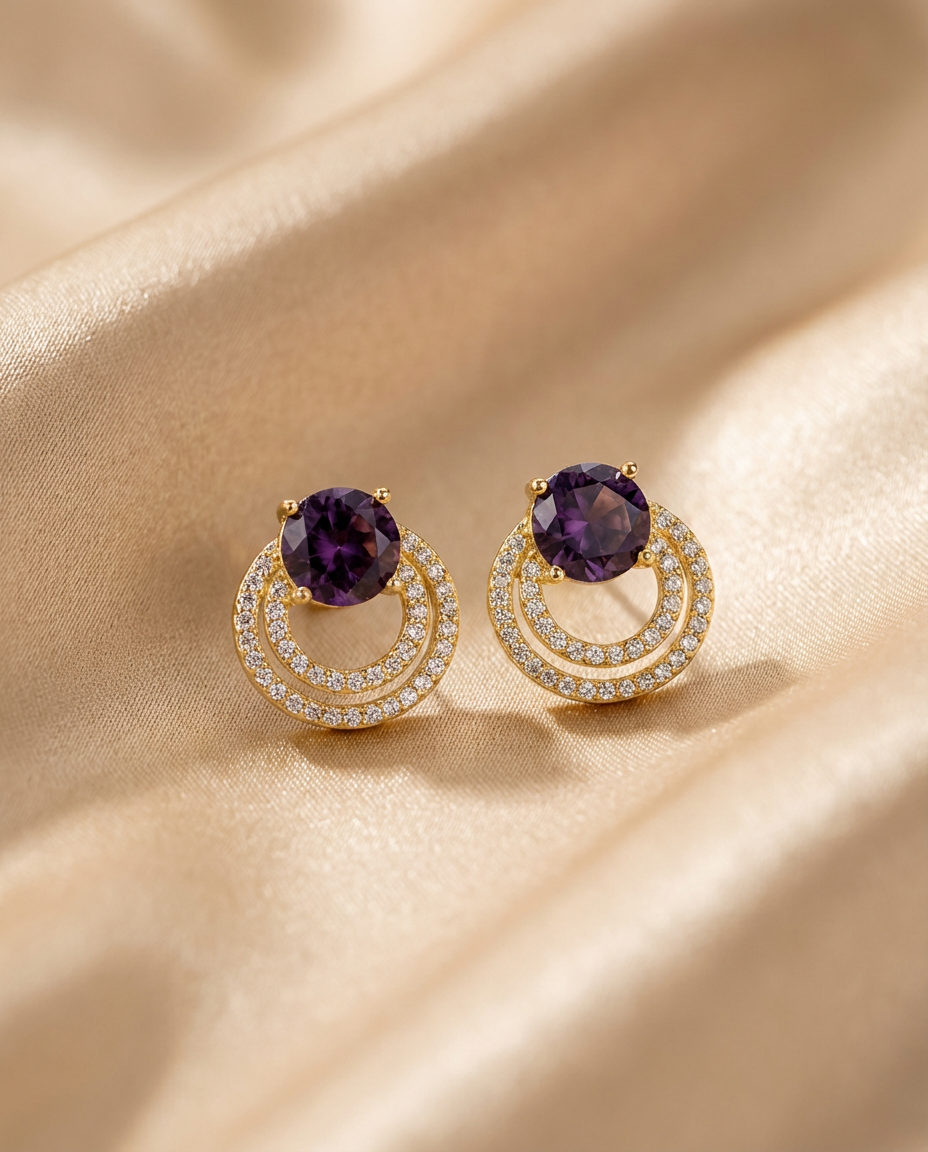 Diamond Halo Stud Earrings