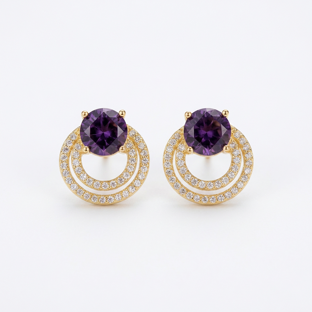 Diamond Halo Stud Earrings