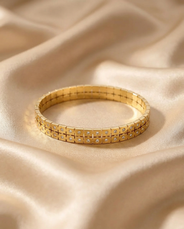 Gold Cross Link Bangle