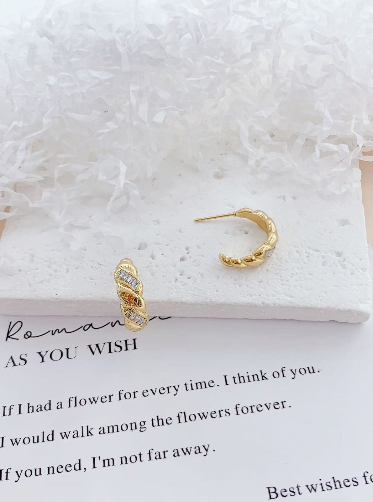 Twisted Gold Hoop Earrings
