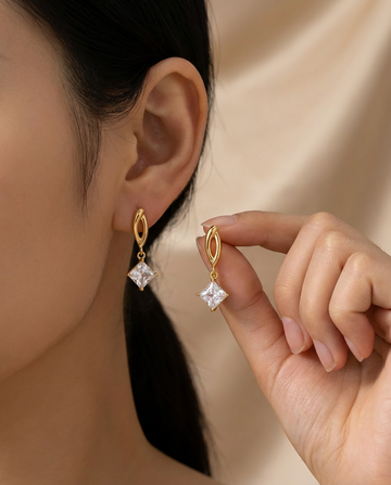 Gold Twist Drop Earrings