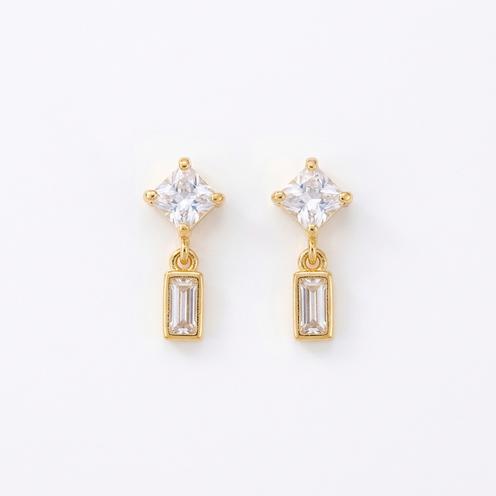 Gold Twist Drop Earrings