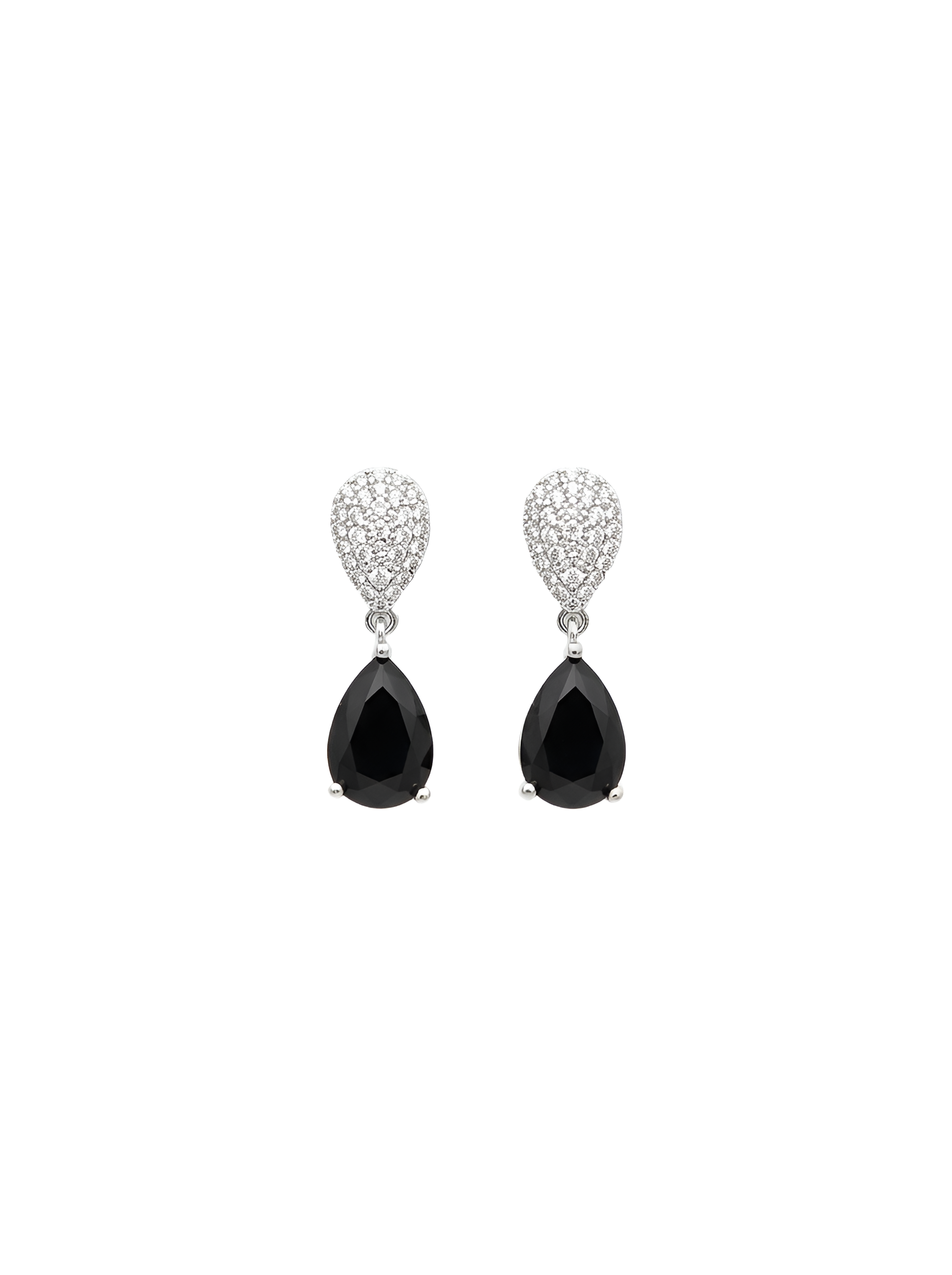Black Teardrop Crystal Earrings