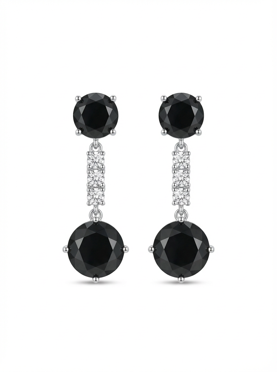 Black Crystal Drop Earrings