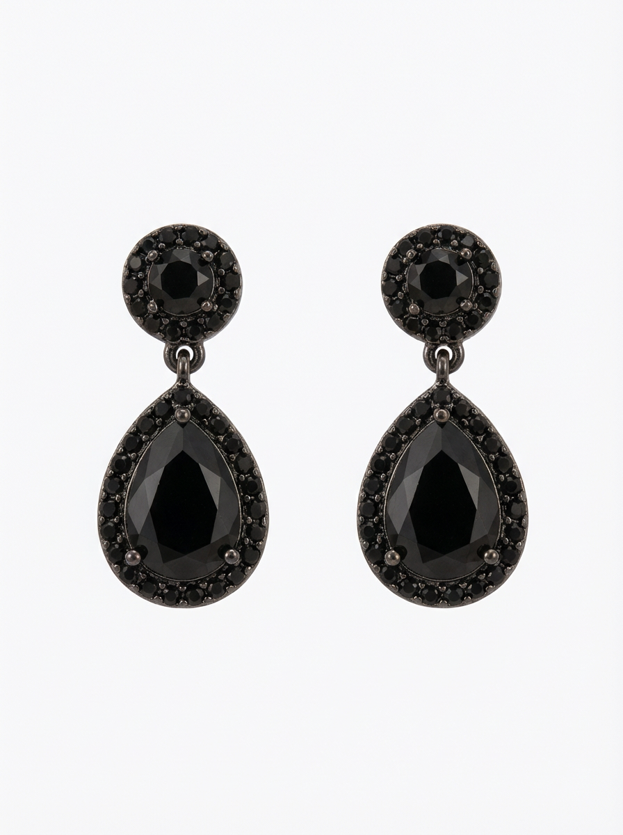 Black Teardrop Earrings