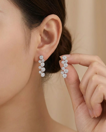 Cascading Crystal Drop Statement Earrings