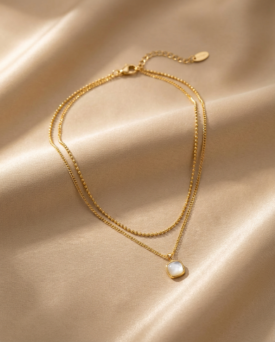 Layered Cushion Stone Pendant