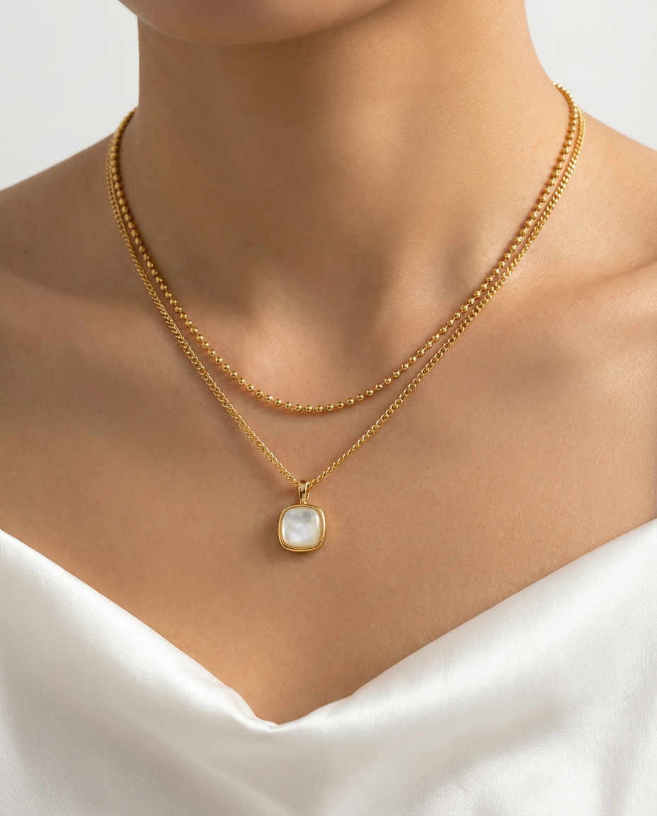 Layered Cushion Stone Pendant