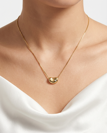Sculpted Bean Pendant Necklace