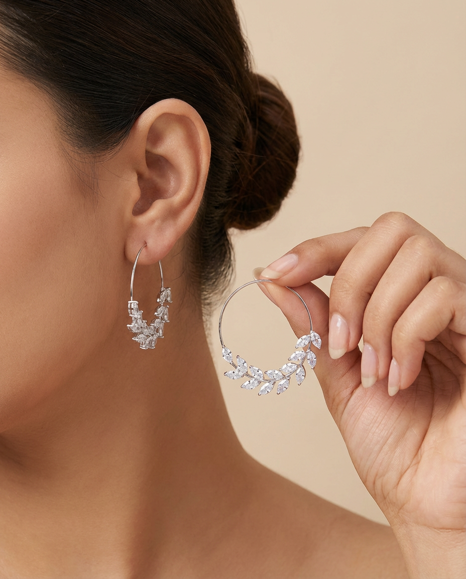 Silver Leaf Vine Hoops