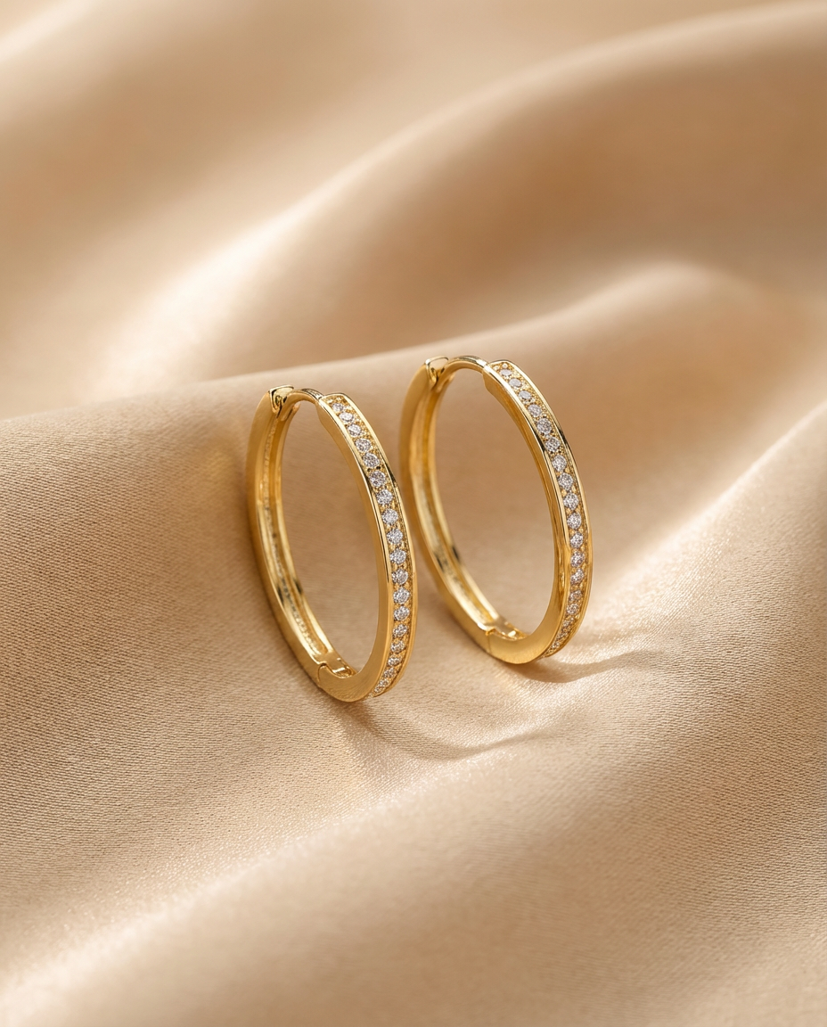 Classic Pave Tube Hoops