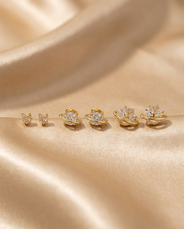 Graduated Floral Stud Set