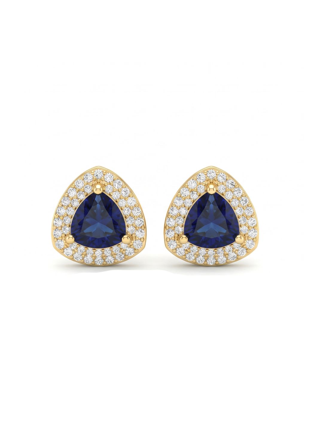 Trillion Halo Stud Earrings